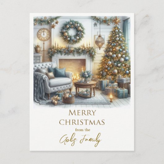 Vrolijk kerstfeest van uw huis naar uw huis briefkaart (Voorkant)