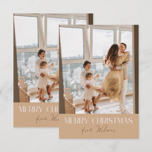 Vrolijk kerstfeest van Wilson's familie Kaart (Voorkant / Achterkant)