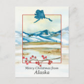 Vrolijk kerstfeest vanaf Alaska Tundra Winter Moun Feestdagenkaart (Voorkant)