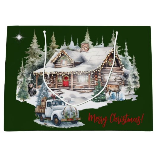 Vrolijk kerstfeest vanaf de Cabin Holiday Groot Cadeauzakje (Voorkant)