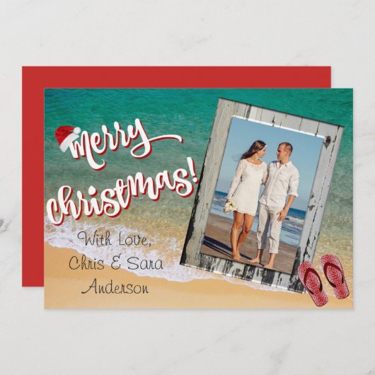 Vrolijk kerstfeest vanaf de kerstkaart (Voorkant / Achterkant)