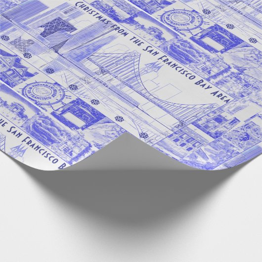 Vrolijk kerstfeest vanaf de SF Bay Cadeaupapier (Hoek)