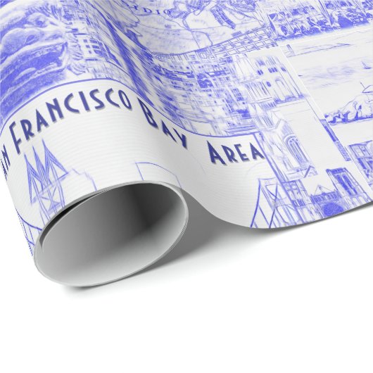 Vrolijk kerstfeest vanaf de SF Bay Cadeaupapier (Rol Hoek)