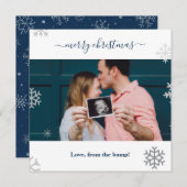 vrolijk kerstfeest vanaf de sneeuwvloerfoto feestdagenkaart (Voorkant / Achterkant)
