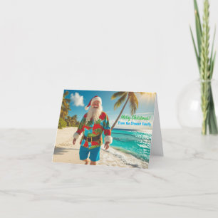 Vrolijk kerstfeest vanaf het strand feestdagen kaart