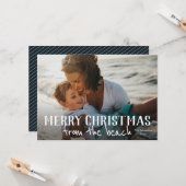 Vrolijk kerstfeest vanaf het strand kaart (Voorkant / Achterkant in situ)