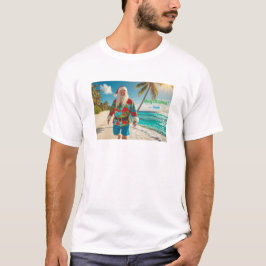 Vrolijk kerstfeest vanaf het strand t-shirt