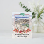 Vrolijk kerstfeest vanaf North Carolina Blue Ridge Feestdagenkaart (Staand voorkant)