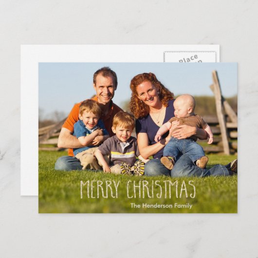 Vrolijk kerstfeest Vanilla Sparkle Feestdagenkaart (Voorkant / Achterkant)