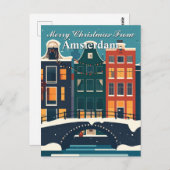 Vrolijk kerstfeest vanuit Amsterdam Canal Houses Briefkaart (Voorkant / Achterkant)