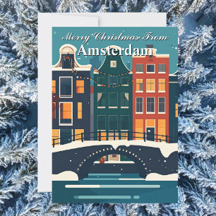 Vrolijk kerstfeest vanuit Amsterdam Canal Houses Feestdagenkaart