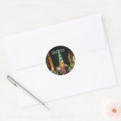Vrolijk kerstfeest vanuit Burlington, Vermont Ronde Sticker (Envelop)