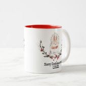 Vrolijk kerstfeest vanuit Canada Squirrel Tweekleurige Koffiemok (Voorkant rechts)