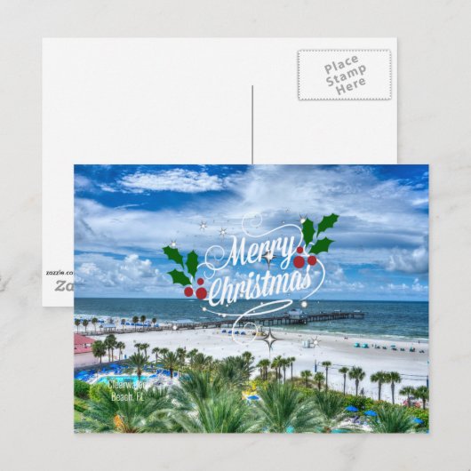 Vrolijk kerstfeest vanuit Clearwater Beach Briefkaart (Voorkant / Achterkant)