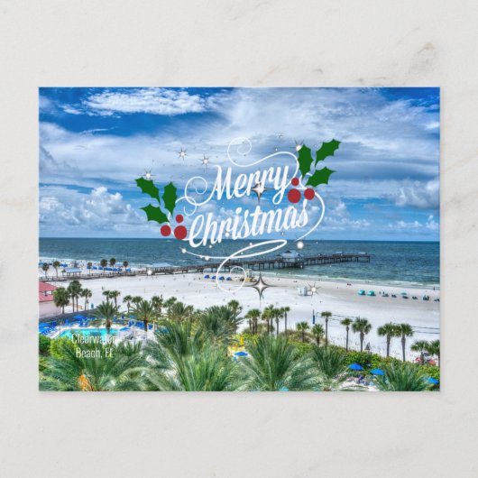 Vrolijk kerstfeest vanuit Clearwater Beach, FL Briefkaart (Voorkant)