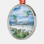 Vrolijk kerstfeest vanuit Clearwater Beach Metalen Ornament (Links)