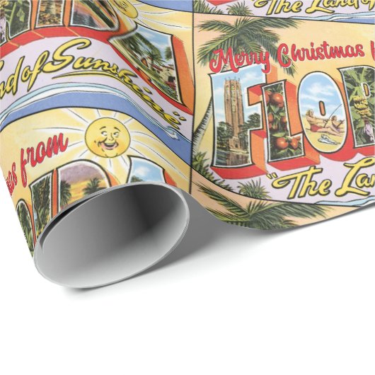 Vrolijk kerstfeest vanuit de  begroeting met Flori Cadeaupapier (Rol Hoek)