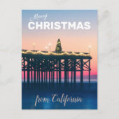 Vrolijk kerstfeest vanuit de Californische roze bl Briefkaart (Voorkant)