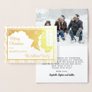 Vrolijk kerstfeest vanuit de deelstaat Maryland    Folie Kaarten