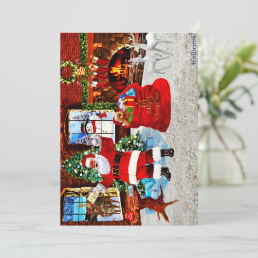 Vrolijk kerstfeest vanuit de kerstman bedankkaart (Staand voorkant)