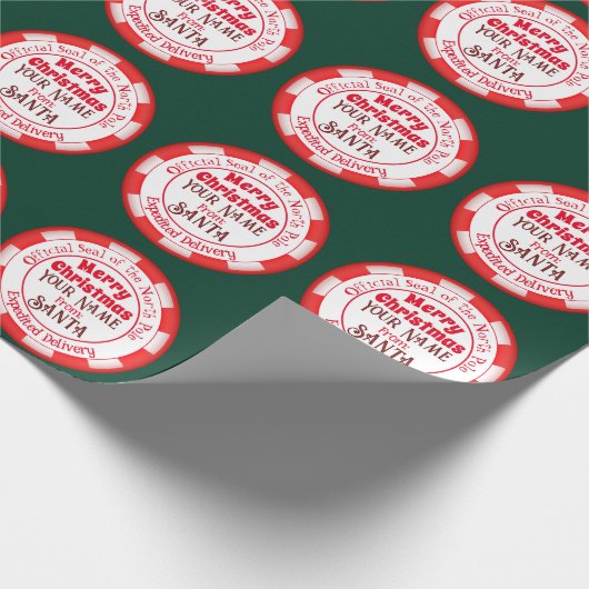 Vrolijk kerstfeest vanuit de kerstman cadeaupapier (Hoek)