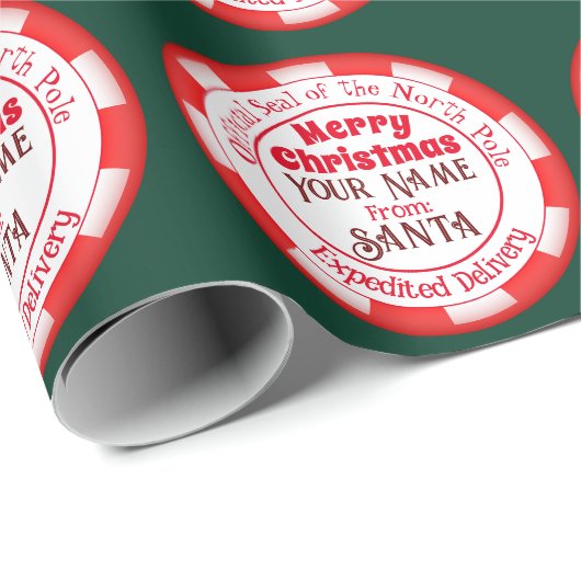 Vrolijk kerstfeest vanuit de kerstman cadeaupapier (Rol Hoek)