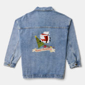 Vrolijk kerstfeest vanuit de kerstman denim jacket (Achterkant)