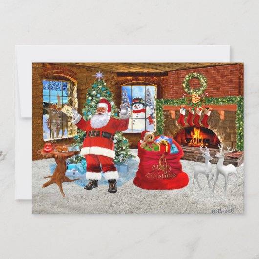 Vrolijk kerstfeest vanuit de kerstman feestdagenkaart (Voorkant)