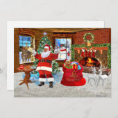 Vrolijk kerstfeest vanuit de kerstman feestdagenkaart (Voorkant / Achterkant)