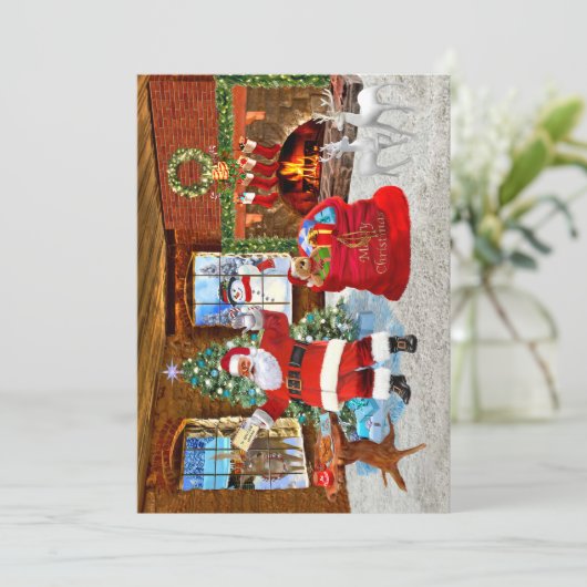 Vrolijk kerstfeest vanuit de kerstman kaart (Staand voorkant)