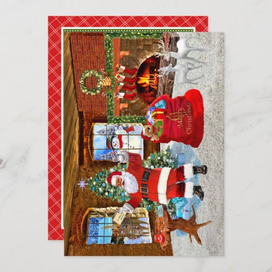 Vrolijk kerstfeest vanuit de kerstman kaart (Voorkant / Achterkant)