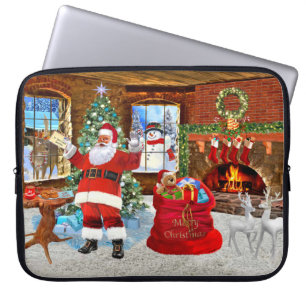 Vrolijk kerstfeest vanuit de kerstman laptop sleeve
