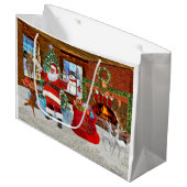 Vrolijk kerstfeest vanuit de kerstman large cadeautasje (Voorkant Gekanteld)