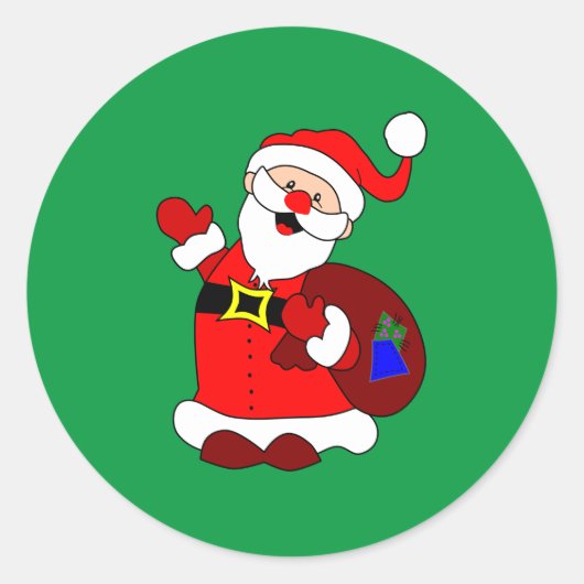 Vrolijk kerstfeest vanuit de kerstman ronde sticker (Voorkant)