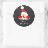 Vrolijk kerstfeest vanuit de kerstman ronde sticker (Tas)