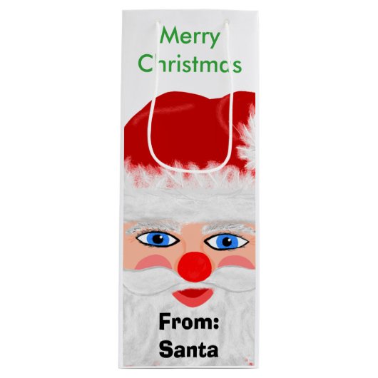 Vrolijk kerstfeest vanuit de kerstman wijn cadeautas (Voorkant)