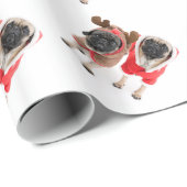 Vrolijk kerstfeest vanuit de pugs cadeaupapier (Rol Hoek)