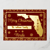 Vrolijk kerstfeest vanuit de staat Florida | Foto Folie Feestdagenkaart (Voorkant)