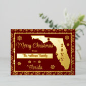 Vrolijk kerstfeest vanuit de staat Florida | Foto Folie Feestdagenkaart (Staand Voorkant)