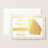 Vrolijk kerstfeest vanuit de staat Georgië | Foto Folie Kaarten (Voorkant met envelop)