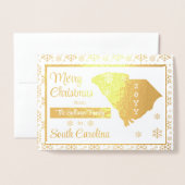 Vrolijk kerstfeest vanuit de staat South Carolina Folie Kaarten (Voorkant met envelop)