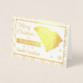 Vrolijk kerstfeest vanuit de staat South Carolina Folie Kaarten (Voorkant)