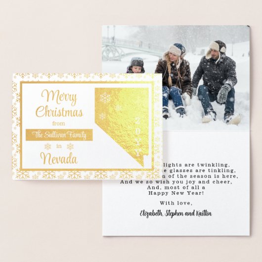 Vrolijk kerstfeest vanuit de staatsfoto van Nevada Folie Kaarten (Display)
