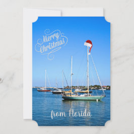 Vrolijk kerstfeest vanuit Florida Zeilboten op de Feestdagenkaart