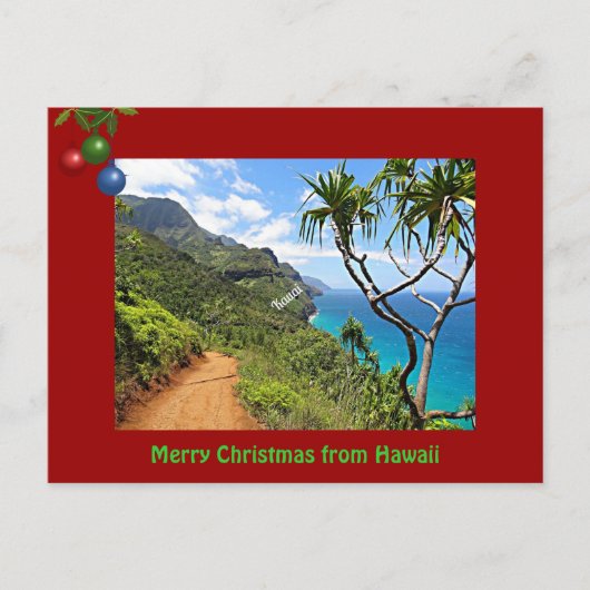 Vrolijk kerstfeest vanuit Hawaii Feestdagenkaart (Voorkant)