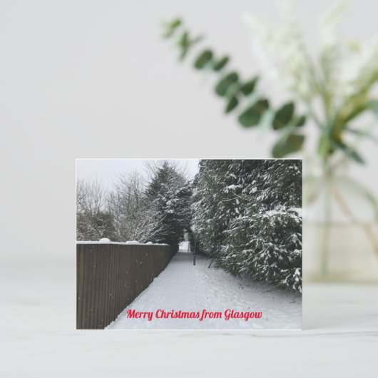 Vrolijk kerstfeest vanuit het briefkaart Glasgow (Staand voorkant)