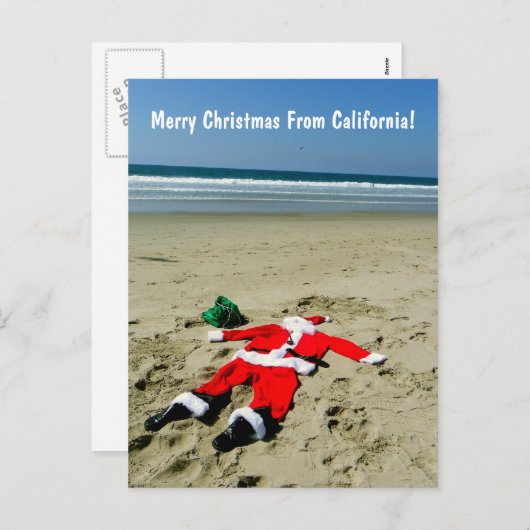Vrolijk kerstfeest vanuit het Californische Briefk Feestdagenkaart (Voorkant / Achterkant)