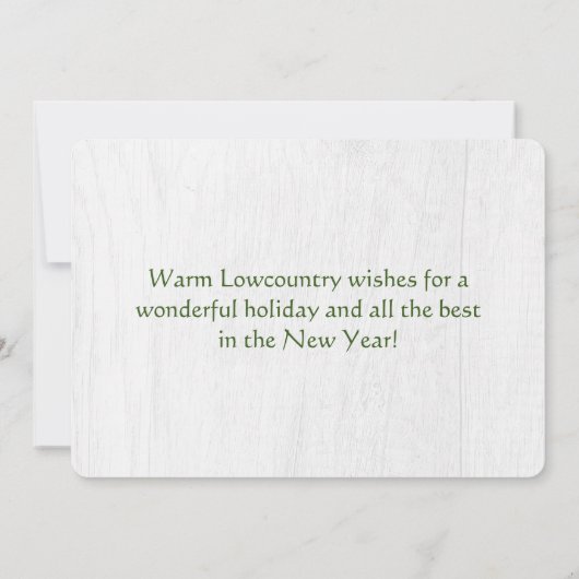 Vrolijk kerstfeest vanuit het land Bluffton SC Feestdagenkaart (Achterkant)