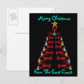 Vrolijk kerstfeest vanuit het Oost-Kustgebied brie Feestdagenkaart (Voorkant / Achterkant)