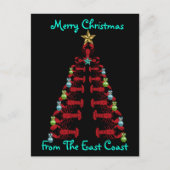 Vrolijk kerstfeest vanuit het Oost-Kustgebied brie Feestdagenkaart (Voorkant)